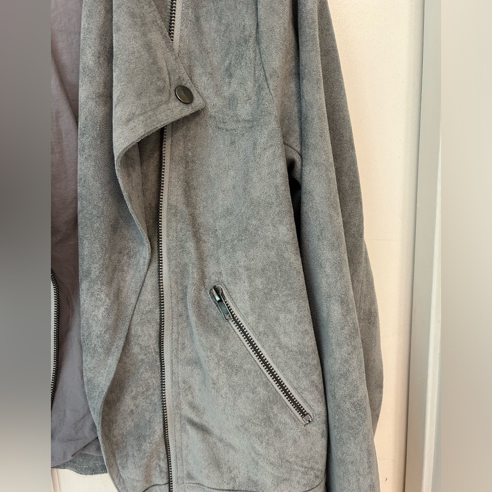 Ark NC Ultra Swede Jacket, NWOT, Grey, Motorcycle Style Zip Front & Sleeve, Sz S - Picture 14 of 16